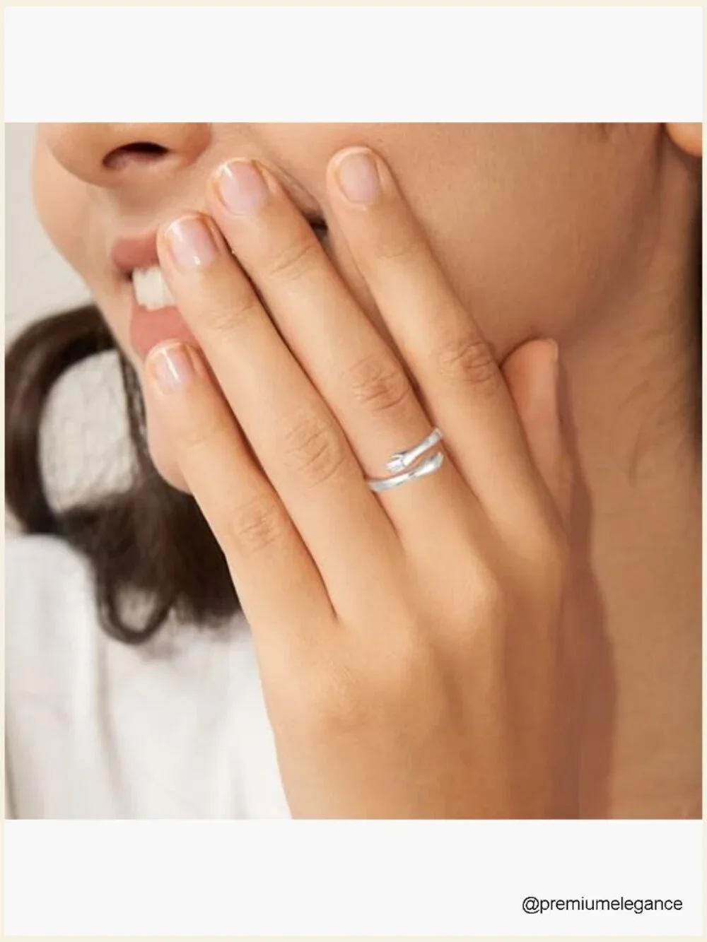 S925 Sterling Silver Hug Ring Adjustable Statement Band Jewelry